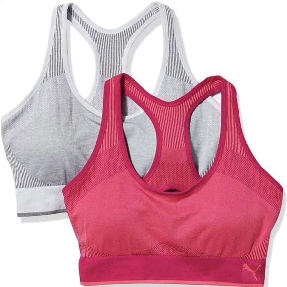 Puma Performance 2 Pac Seamless Sports Bra Sz S - Picture 1 of 6